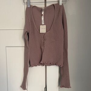 Mauve Long Sleeve Knit Top